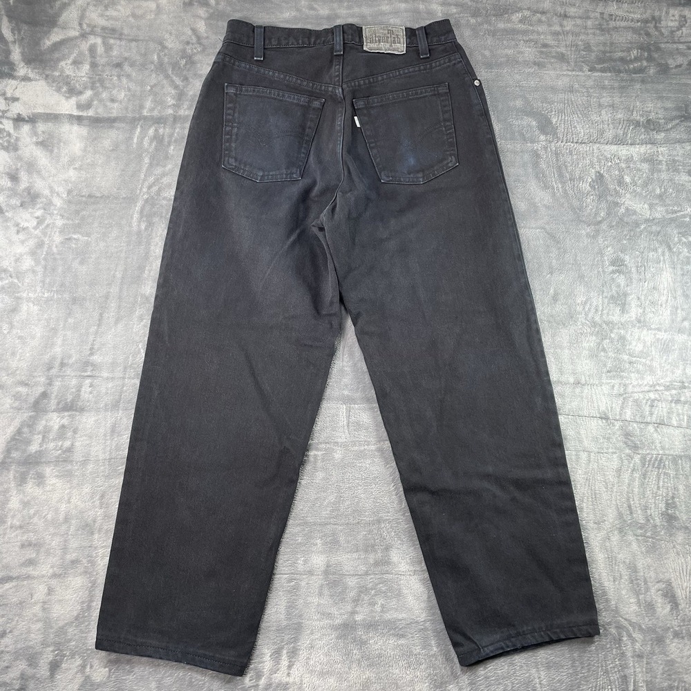 Vintage 90s Men 30x34 Fits 30x29 Levi's Silvertab Loose Fit Jeans Black Made USA - Picture 5 of 13
